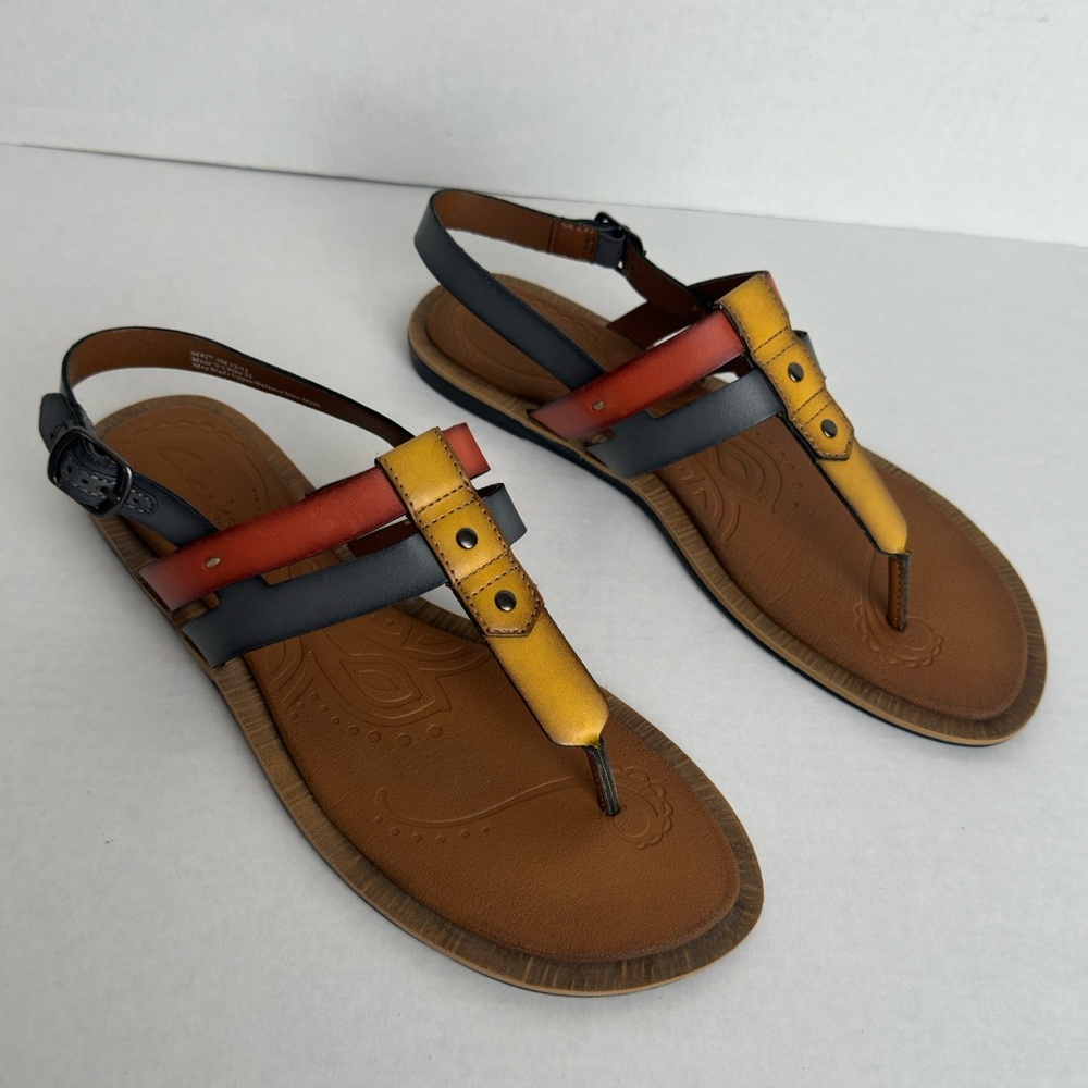 Clarks Billie Swing | Women’s Multicolor Leather Strappy Sandals | Size 9
